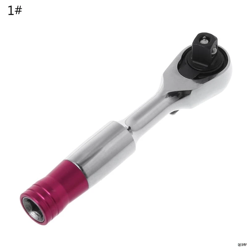 1/4" Mini Torque Ratchet Wrench 85mm/100mm Socket Wrenches Repair Tool For Vehicle Bicycle Bike - Цвет: like pic