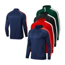 Спортивная куртка для бега, мужская куртка, для спорта на открытом воздухе, для походов, тренировок, футбола, куртка из Джерси, для спортзала, бега, куртки для футбола на молнии