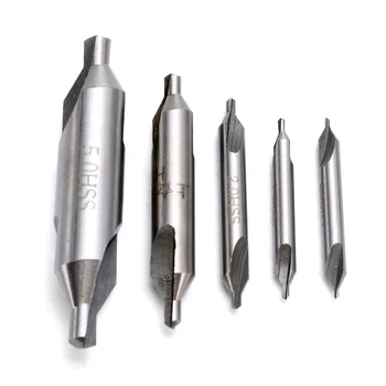 

6pcs 60 Degree HSS Combined Countersink Center Drill Bits 1-5mm For Power Tools