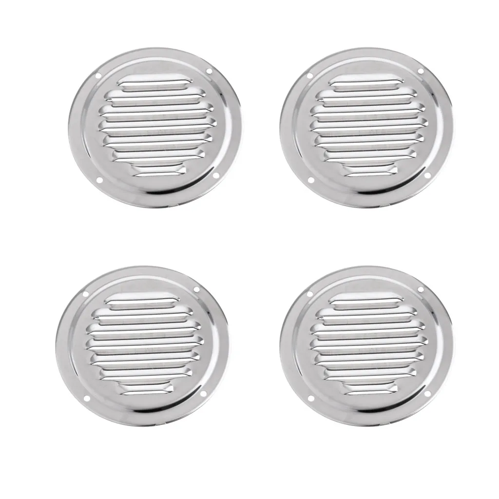 4pcs Stainless Steel Round Louvered Air Vent for Marine Boat RV Accessories