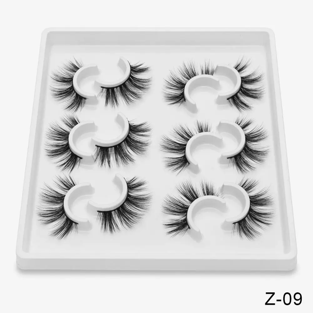 Z09 4/6 пар искусственной 3D норковые ресницы длинные накладные ресницы в виде натуральных пышный объем высокое качество накладные ресницы расширения ресницы «maquiagem» - Цвет: Z09