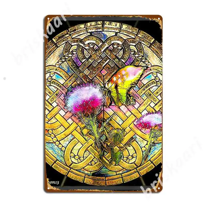 

Stained Glass Template: Thistle Butterfly Metal Signs Cinema Kitchen Classic Wall Decor pub Garage Tin sign Posters