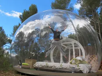 Cheap Free Shipping 3/4/5meters Transparent Inflatable Bubble Party Tent /Inflatable Clear Bubble Outdoor Camping Tents With Blower