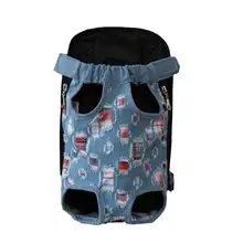 Durable Breathable Adjustable Strap Outdoor Pet Denim For Dog, For Cat Mesh Carrier Backpack Canvas