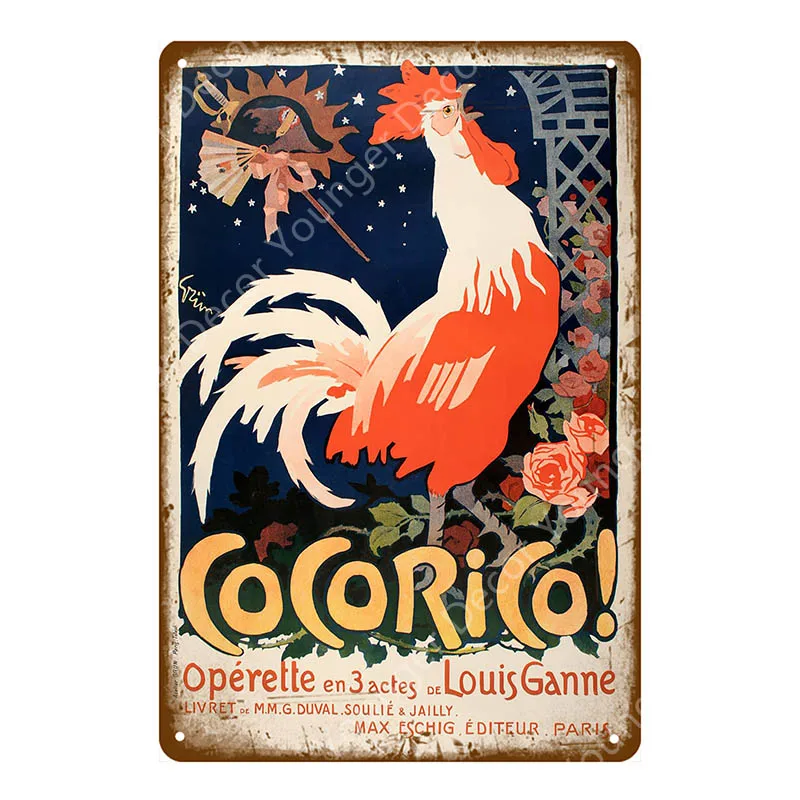 YD5218A Курица Оловянная вывеска ферма свежие яйца винтажный металлический постер винтажный сельский дом Настенный декор петух металлическая табличка в стиле ретро YA035 - Цвет: YD5218A