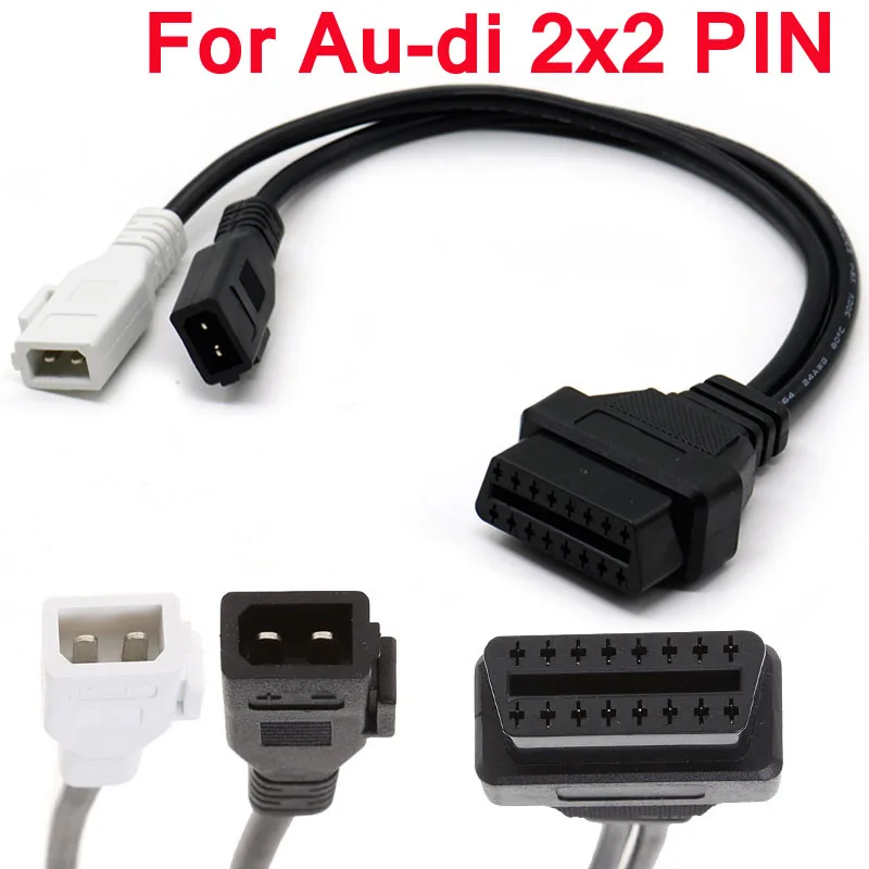 

2x2pin VAG Adapter For AU DI OBD OBD2 Car Diagnostic Cable 2P+2P Fit Au-di 2X2 to OBD2 16Pin Female Connector VAG COM V-W Sko-da