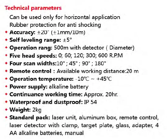 Heipoe 205R 360 rotary Self-leveling 3D Rotating red beam Rotary Laser Level