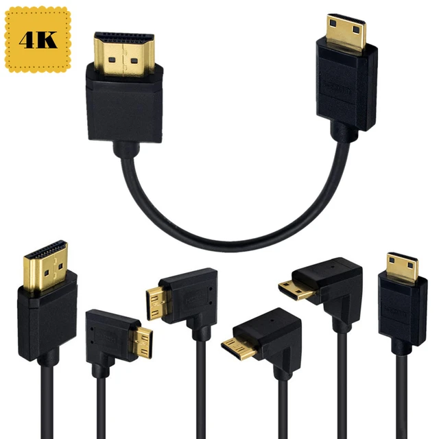 Ultra Thin HDMI Cable Standard to HDMI Mini Right Angle Flat