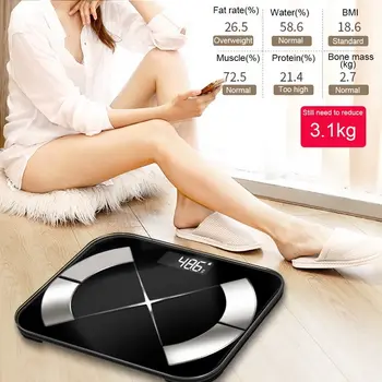 

New Hot Digital Smart Body Fat Scale BMI Analyzer Fitness Calories Water Weight Scales Electronic Bathroom Scales Bluetooth#