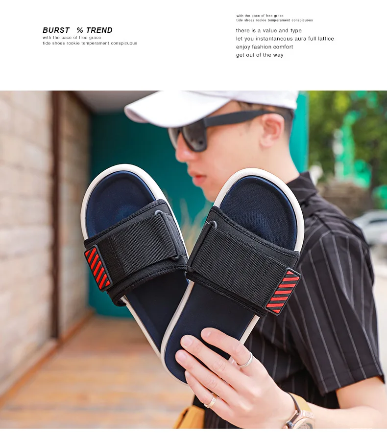 2020 New Summer Black men's slippers fashion 4D flip-flops beach men sandals outdoor platform sandals slippers zapatillas hombre