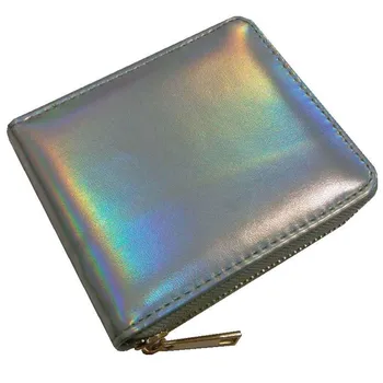 

Women Small Wallet Cute Laser Faux Leather Purse Lady Card Holder For Mini Coin Box Passport Cover Short Purses PU