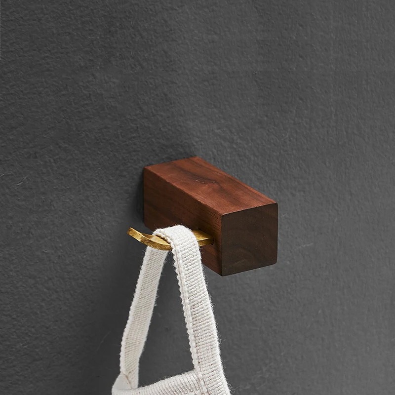 Современный твердый деревянный латунный крючок для пальто, Одноместный крючок для вешалки, дверной крючок - Цвет: 8cm