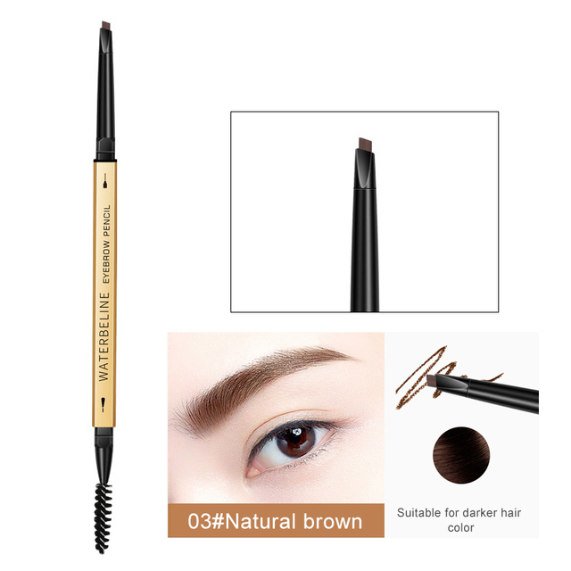 Double Head Eyebrow Pencil Waterproof Long Lasting Ultra Fine Triangle Tint Eye Brow Pencil Makeup Mascara Enhance Cosmetics
