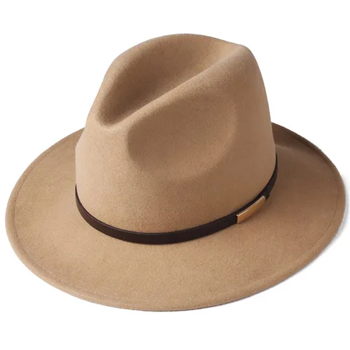 style 2 khaki Фетровая шляпа для мужчин и женщин FURTALK, шляпа из австралийского шерстяного войлока с широкими полями, несколько цветов, мягкая шляпа в винтажном стиле, осень-зима - Цвет: style 2 khaki