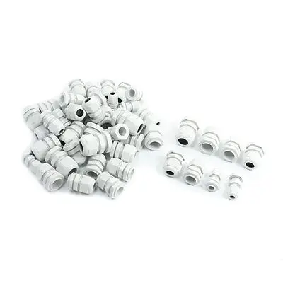 

50pcs Waterproof Cable Range PG7-PG16 3.5-6mm/10-14mm Cables Gland Gray