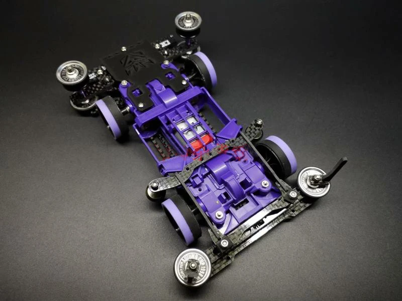 

Tamiya Mini 4WD Car Model Purple MSL Chassis Spring Front&Rear Plate With Brake Inside Suspension Chassis