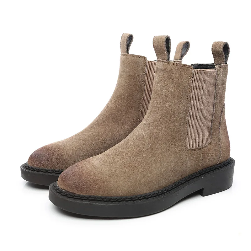 

Women's Martin Boots Suede Ladies Chelsea Boots Genuine Leather Winter Ankle Boots Snow Cow Leather Boot Female High Quality
