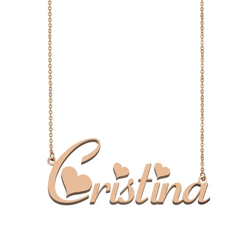 Cristina Name Necklace, Custom Name 