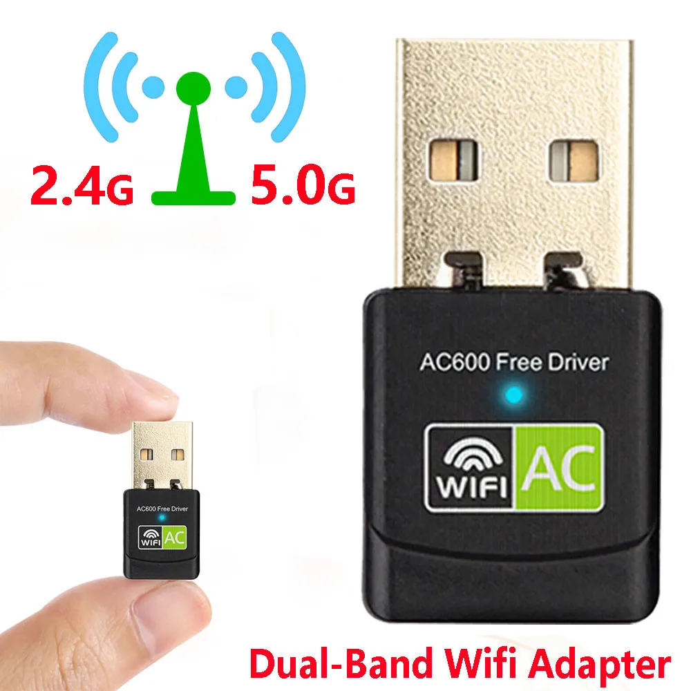 5Ghz Wi fi Receiver Antenna USB Wifi Adapter Free Driver 600Mbps Ethernet PC Wi-Fi Lan Dongle AC | Компьютеры и офис