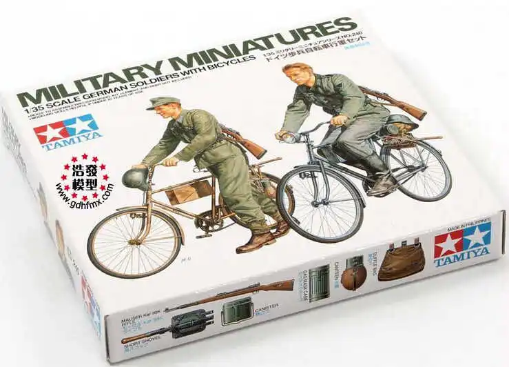 1/35 Scale Tamiya WWII German Soldier With Bicycle Kit New 3-1