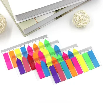 

Creative StationeryIndex Paste Label Stickers Fluorescent Classification PVC Ruler Card Memo Pad Sticky Notes Bookmark