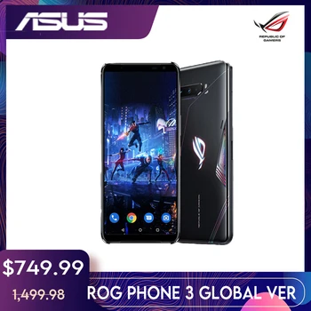 Перейти на Алиэкспресс и купить ASUS ROG Phone 3 глобальная версия игровой телефон Snapdragon865plus 8/12RAM 256/512ROM 6000 мА/ч, 144 Гц 2SIM карты 5G ROG3 смартфон