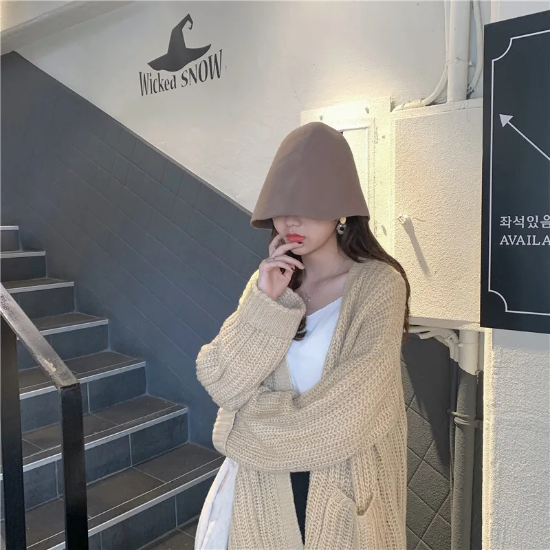 RUGOD корейский ins твердый женский свитер модный фонарь длинный стильный вязаный кардиган, свитера женский винтажный auturm пальто