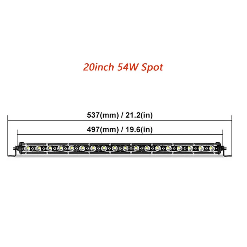 7-дюймовый 18 Вт 13 дюймов 36 Вт 20 дюймов 54 Вт супер тонкий мини светодиодный рабочий светильник бар Точечный светильник Потолочные Светильник поиска светильник светодиодный бар для джип Лодка внедорожник - Цвет: 20 inch Spot Beam