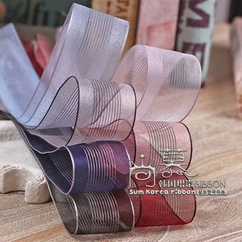 

100yards 10 16 25 38mm mesh edge hollow-out stripes organza sheer ribbon for girl hair bow diy accessories hand craft supplies