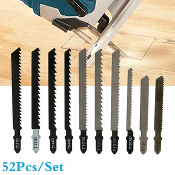 

52PCS T-Shank Jig Saw Jigsaw Blades For Bosch Makita Dewalt Sawing Wood Plastic Thin MetalAnd Curve Cutting Tools
