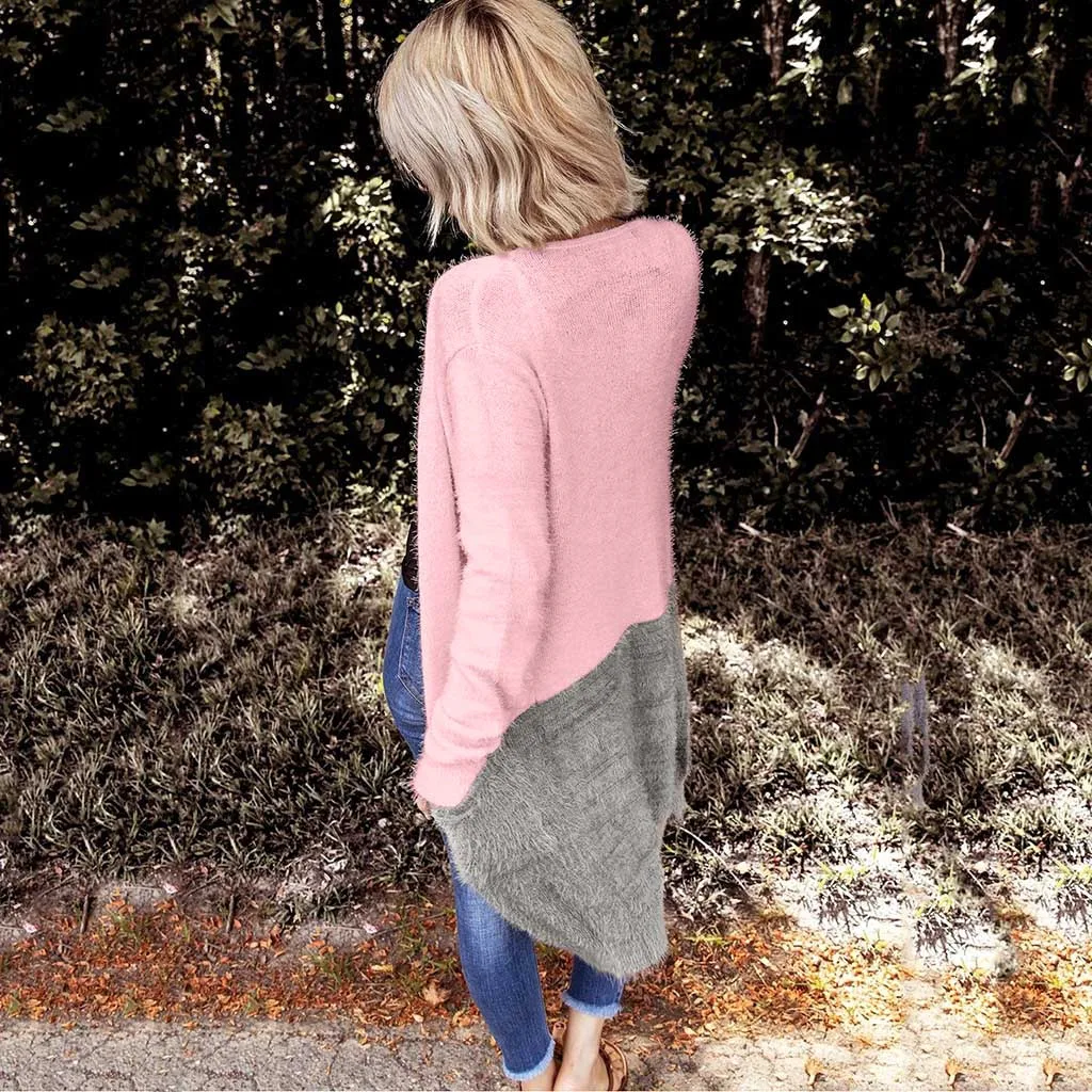Pull femme nouveaute, женский свитер с длинным рукавом в стиле пэчворк, длинный вязаный кардиган, Рождественский свитер, верхняя одежда, свитер