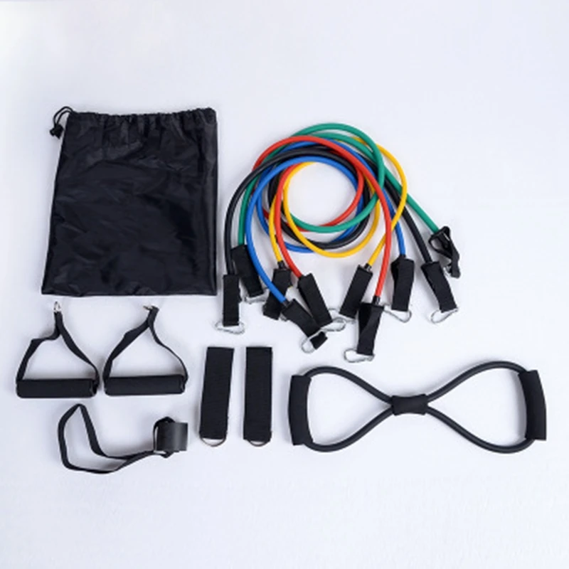 12Pcs/Set Pilates Latex Tubing Expanders Exercise Tubes Practical Strength Resistance Band Sets Fitness Equipment