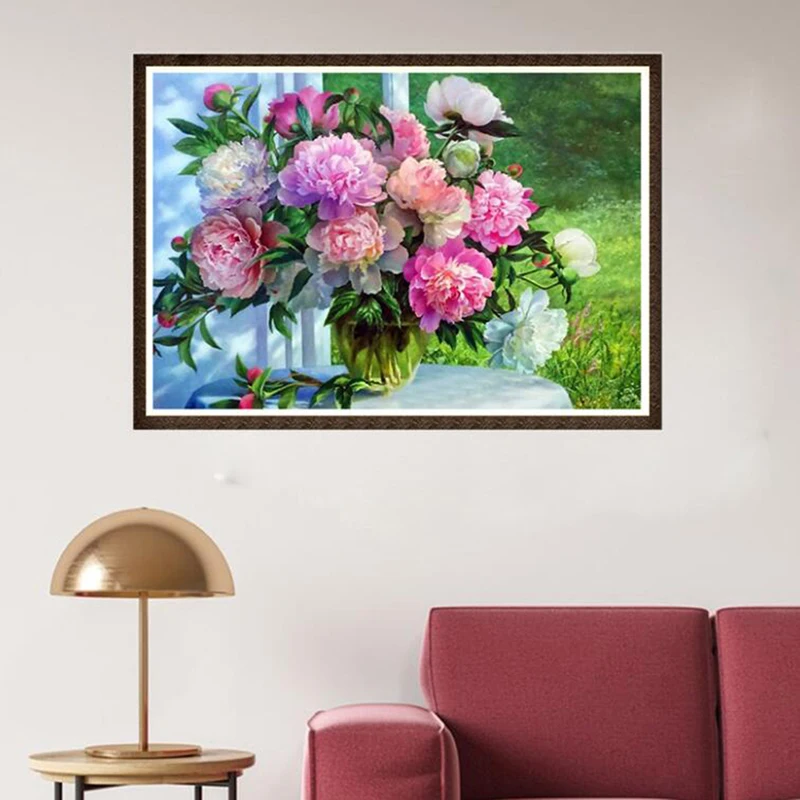 Diamond Painting Embroidery Flowers Picture Of Rhinestones Cross Stitch Needlework Wall Decoration For Home | Дом и сад