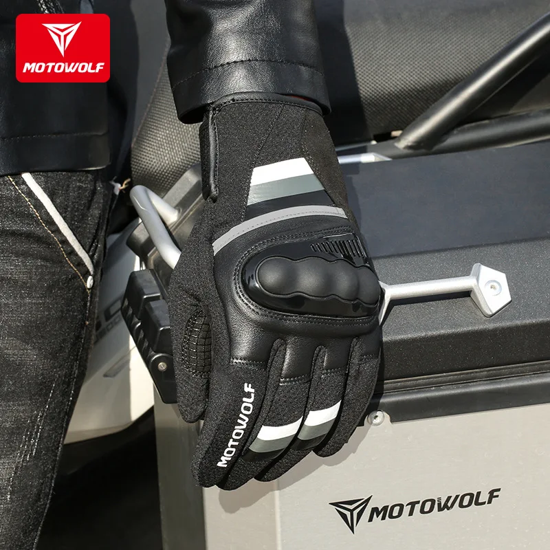 Мотоцикл motowolf перчатки Безопасность удобные Экстремальные виды спорта Защита дышащий мотоцикл Мотокросс открытый Гонки вождения перчатки