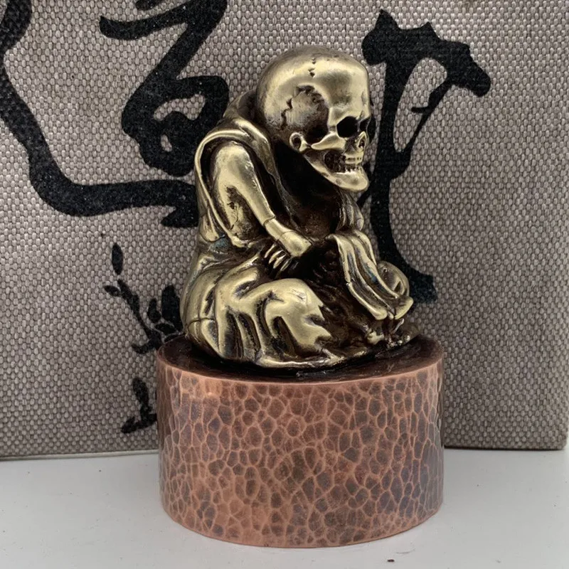 skull buddha statue copper (5)
