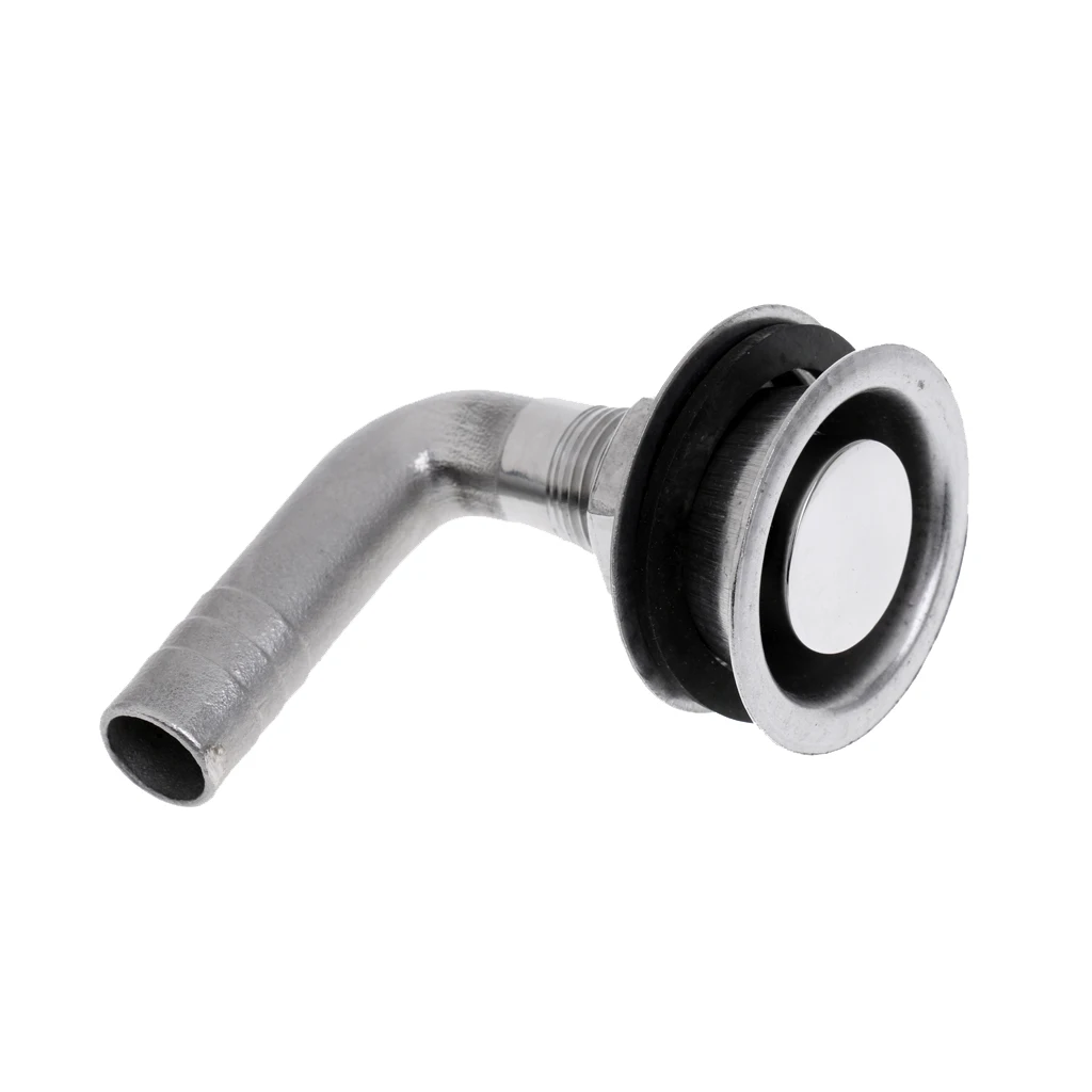 Marine Boat Flush Mount Fuel Gas Tank Vent 90° Heavy Duty Stainless Steel for 5/8