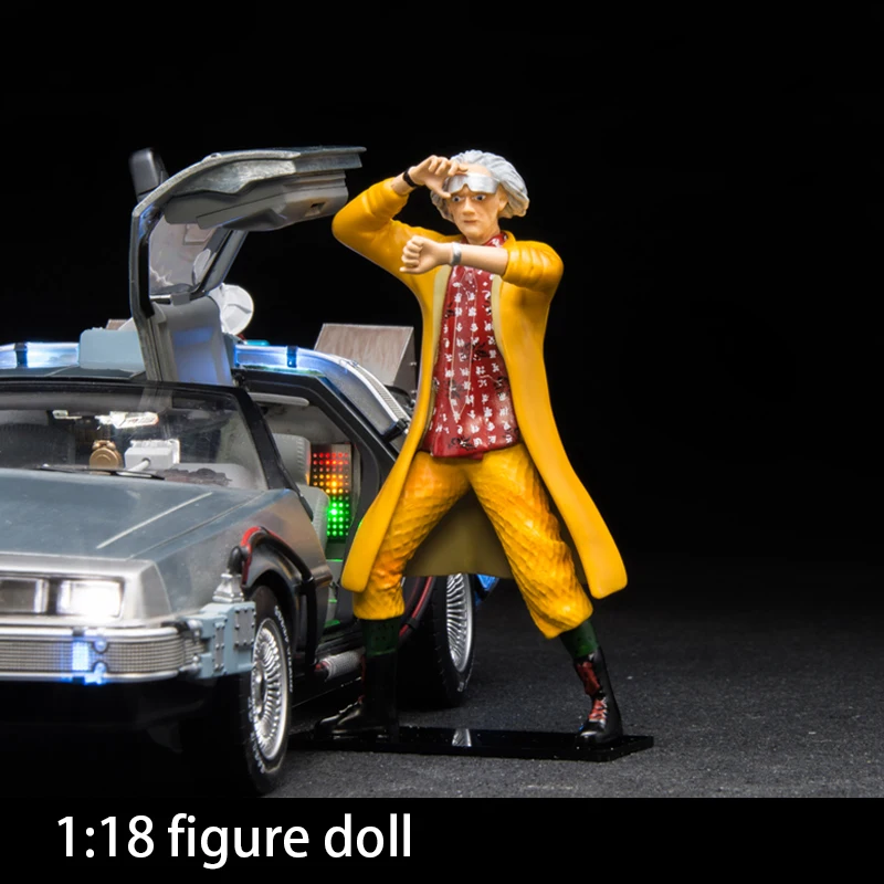 Back To The Future DeLorean DMC-12 Car 1/18 Figure Doll Model Scene Display Resin PVC Standing Toy Collectible | Игрушки и хобби