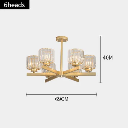gold Dia69cmH40cm Современный светодиодный хрустальный люстра освещение для гостиной столовой кабинета кухни ванной Люстра для прихожей лампа - Цвет корпуса: gold Dia69cmH40cm