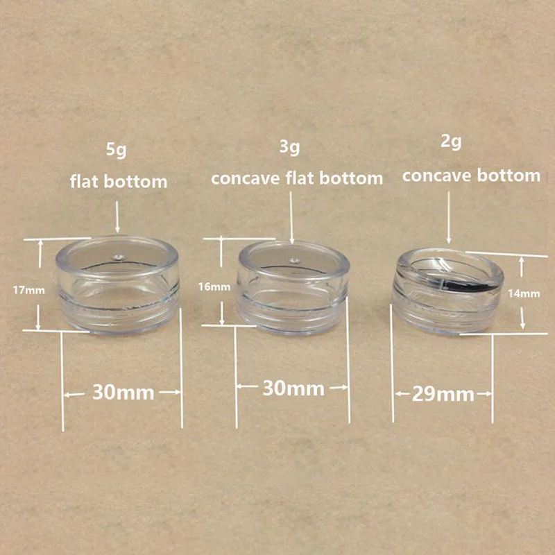 10pcs 2g/3g/5g/10g/15g/20g Plastic Empty Clear Cosmetic Jars Makeup Container Lotion Vials Face Cream Box Sample Pots Gel Bottle