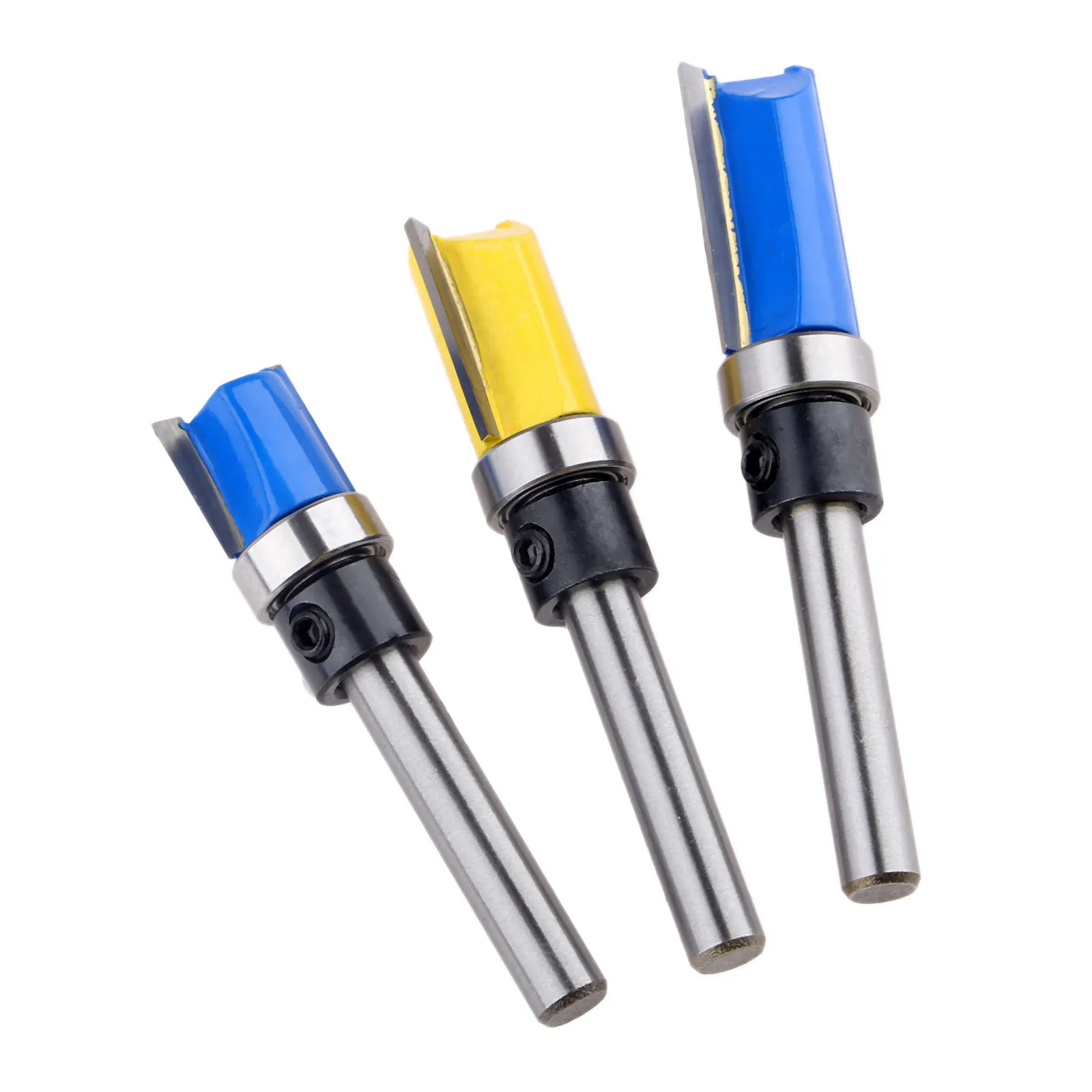 3Pcs 1/4'' Shank Flush Trim Router Bit Top &amp Bottom Bearing Woodworking Milling Cutter Wood Drilling for Carbide Carpenter Tools |