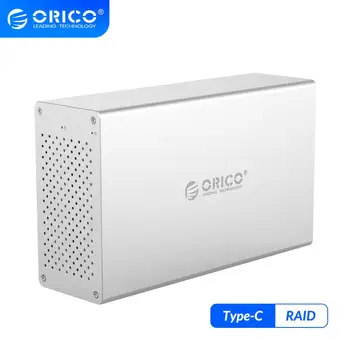 

ORICO WS Series 2 Bay Type C 3.5'' HDD Enclosure With RAID Support 20TB Hard Disk HDD Docking Station 5Gbps USB3.1 Hard Disk Box
