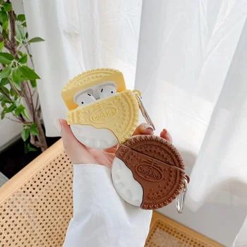 

For AirPods Pro Case Cute Sandwich Butter Cookies Earphone Cover For AirPods 3 Soft Silicone Headset Protect Cover with Keychain