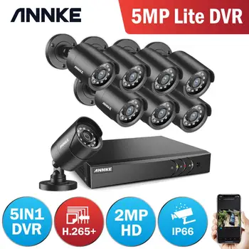 

ANNKE 1080P H.264+ 8CH CCTV Camera DVR System 8pcs IP66 Waterproof 2.0MP Bullet Cameras Home Video Security CCTV Kit