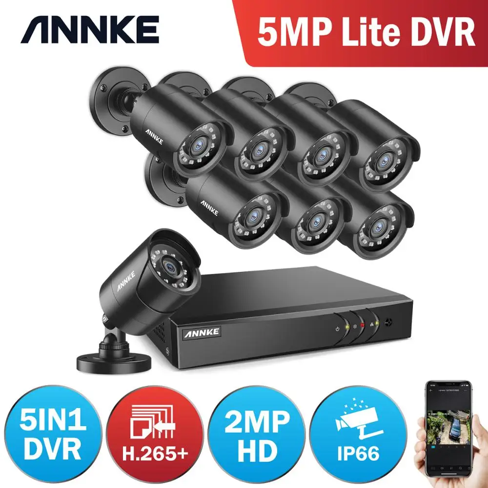 ANNKE 1080P H.264 + 8CH CCTV камера DVR система 8 шт. IP66 Водонепроницаемая 2.0MP Bullet s домашний
