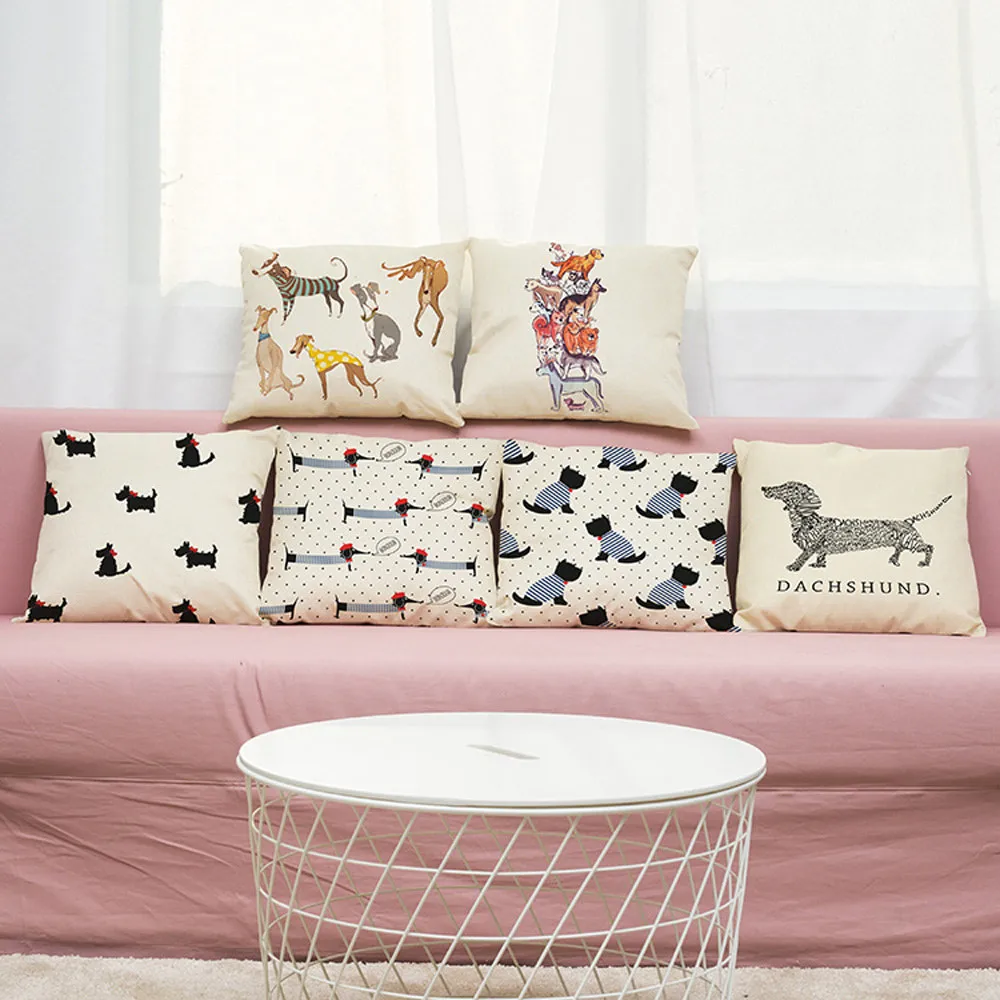 L5 винтажный собачий хлопковый льняной чехол для подушки с буквами наволочка для подушки Париж наволочка для дивана автомобиля поясные Cojines домашний декор