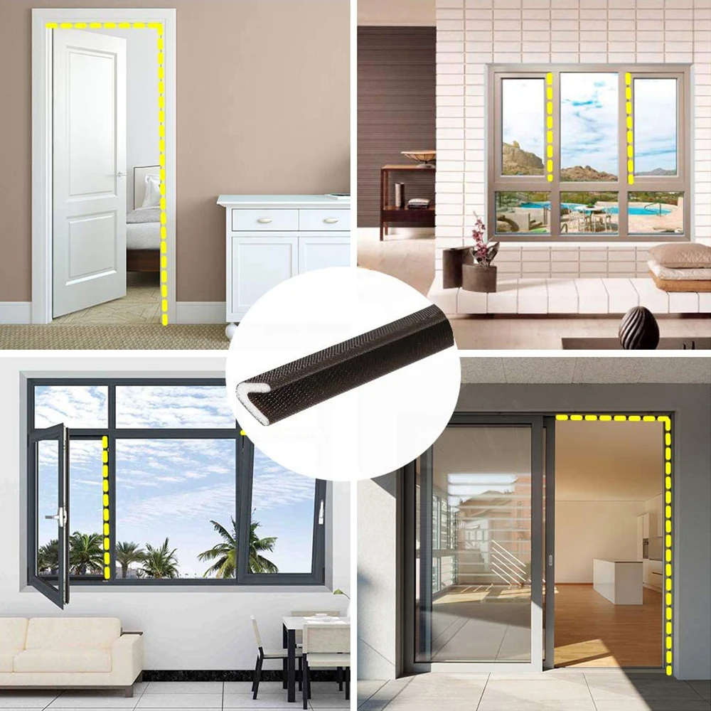 Sealing Strip Tape V Shape Weather Stripping Foam Seal Insulation Soundproofing Anti-Collision Doors Window Frame Gasket Draft