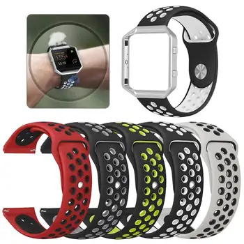 

Silicone Breathable Band Replacement Wristband with Metal Frame for Fitbit Blaze Classic Colors and Simple Durable Design