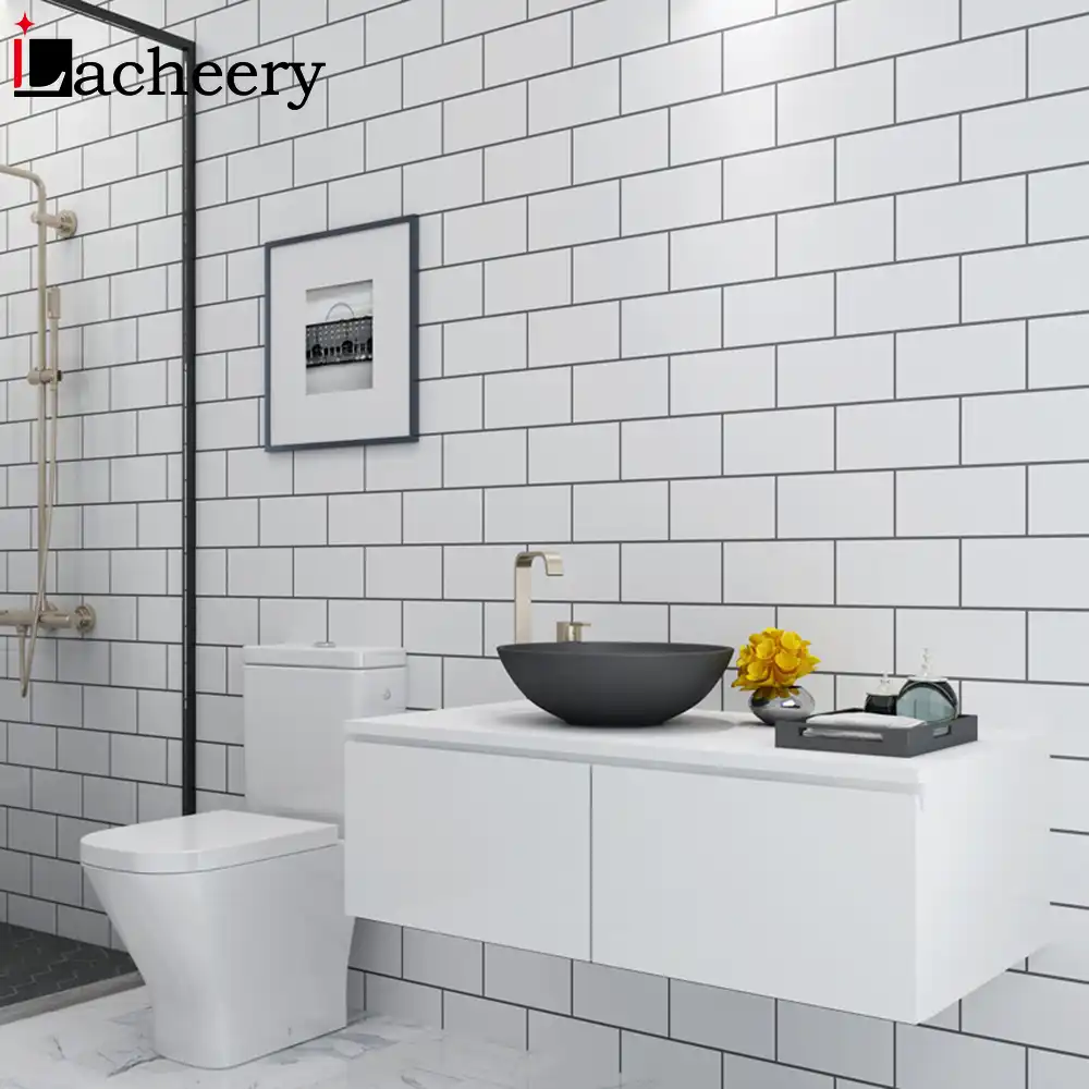 リビングルームのベッドルームの壁紙防水レンガの壁ステッカーフィルムキッチン浴室のタイルのステッカービニール自己粘着ホームインテリア 壁紙 Aliexpress