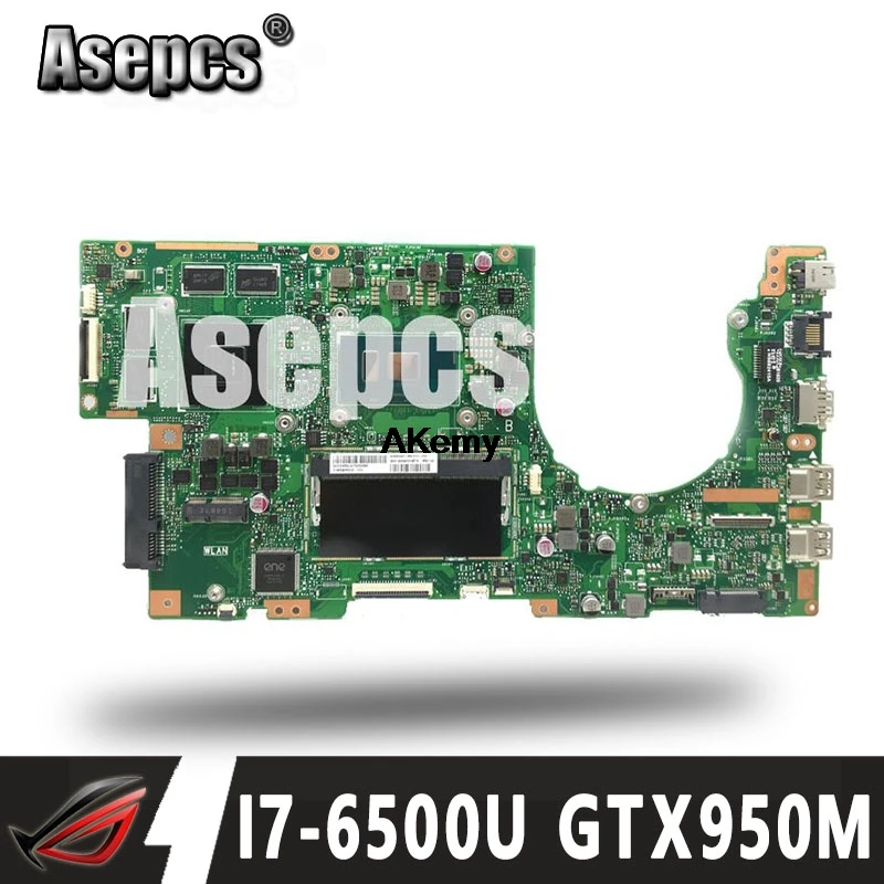 Asepcs K501UX материнская плата для ноутбука ASUS K501UX K501UB K501U K501 Тесты Оригинал материнская плата DDR3 4G Оперативная память I7-6500U GTX950M EDP