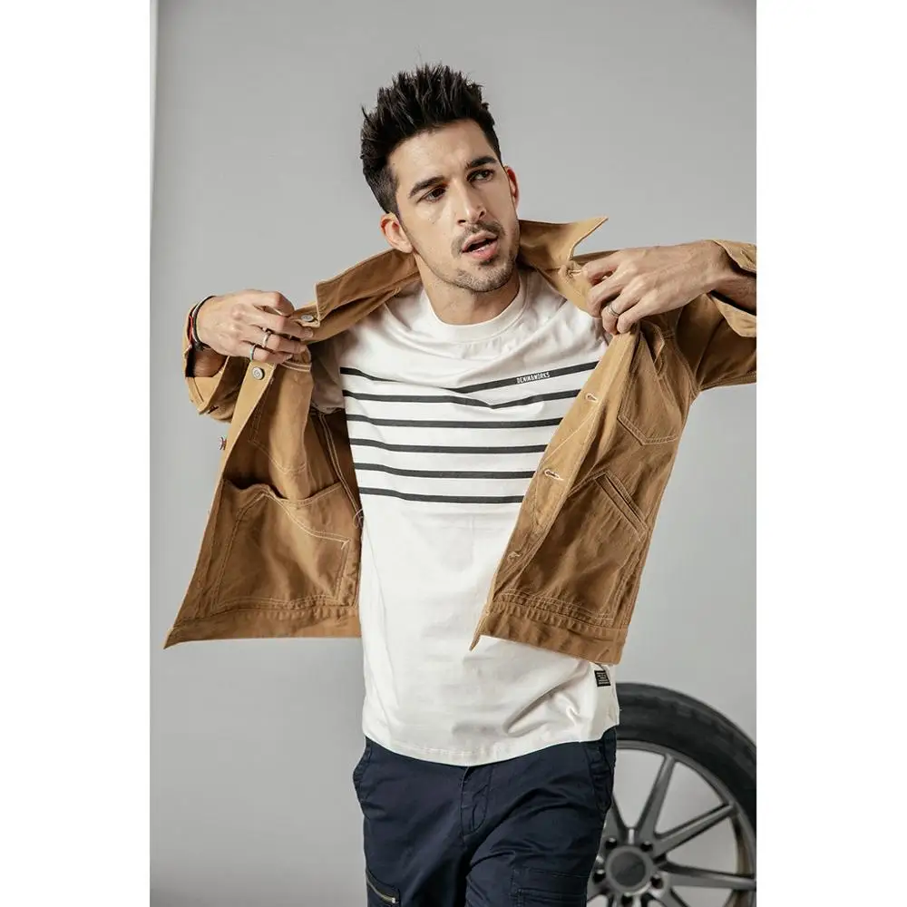 Мужская футболка SIMWOOD летняя повседневная в полоску из 100% хлопка 190211|Футболки| |